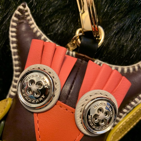 BURBERRY MULTICOLOR LEATHER OWL CHARM - Picture 4 of 4